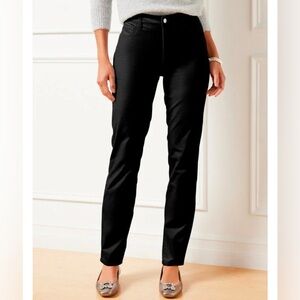 Talbots Flawless Five Pocket Velvet Straight Leg Black Women’s pant Sz 8p‎